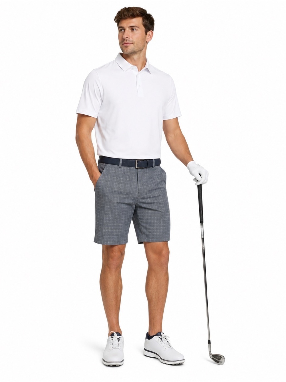Nike Golf Dri-Fit Tour Performance Plaid Shorts Gray